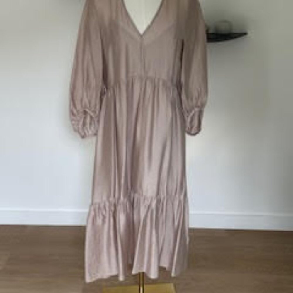 NEW CLUB MONACO SHEEN MIDI DRESS W SLIP